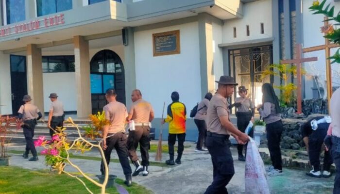 Gelar Bhakti Religi di Sejumlah Tempat Ibadah, Polres Ende Dapat Apresiasi dari Pastor Paroki dan Pendeta