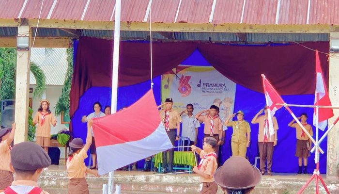 Kapolsek di Nagekeo Pimpin Upacara Peringatan Hari Pramuka ke-63 Tingkat Kecamatan Mauponggo