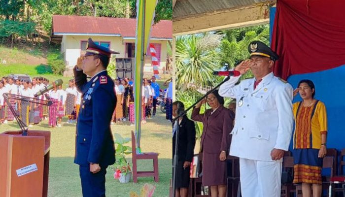 Kapolsek dan Camat Mauponggo Pimpin Upacara Pengibaran dan Penurunan Bendera di Dua Tempat Berbeda, Ini Alasannya!
