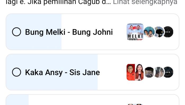 Ansy-Jane Unggul di Polingan El Asamau, Netizen; Maaf Untuk Gubernur Kami Tidak Ikut Arahan Kaka El