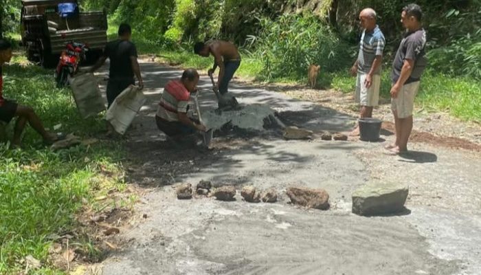 Politisi PAN Ngada Flori Rero Perbaiki Jalan Tada-Waebela yang Rusak