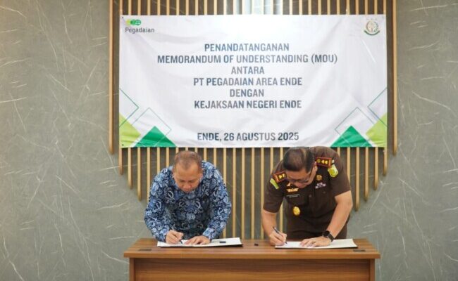 PT Pegadaian Area Ende dan Kejari EndeTeken MoU Perkuat Kerja Sama Bidang Hukum