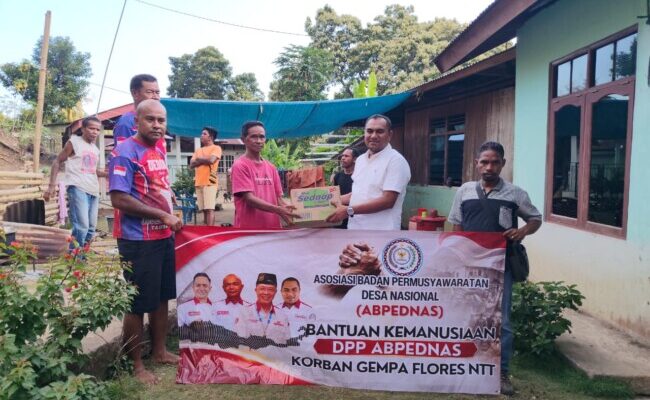 ABPDENAS NTT Salurkan Sembako untuk Warga Terdampak Gempa Flores di Sejumlah Desa di Kecamatan Ende